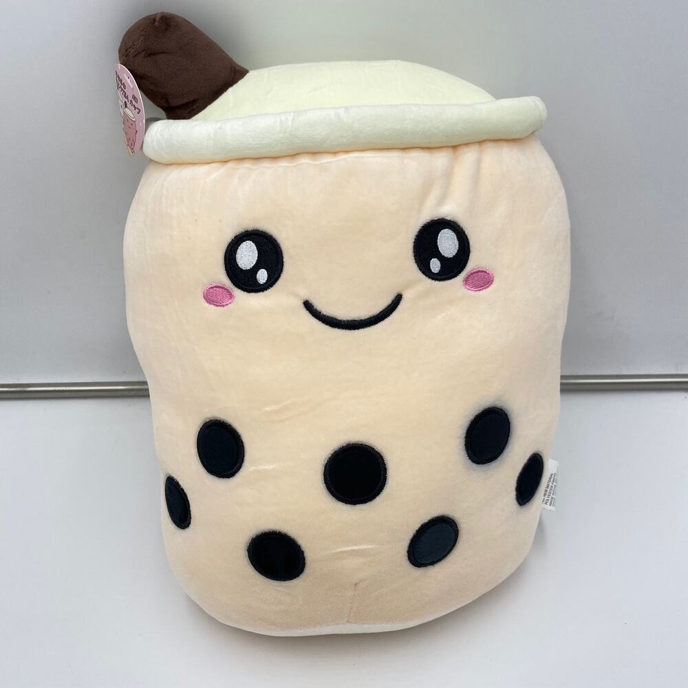 Mochi Fuwa Bubble Tea Boba Tea Hugging Plush 13" NWT Round One